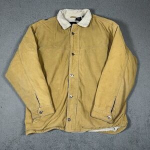 Y2k O'niell Tan Corduroy Sherpa lined Button Up Jacket Size Large
